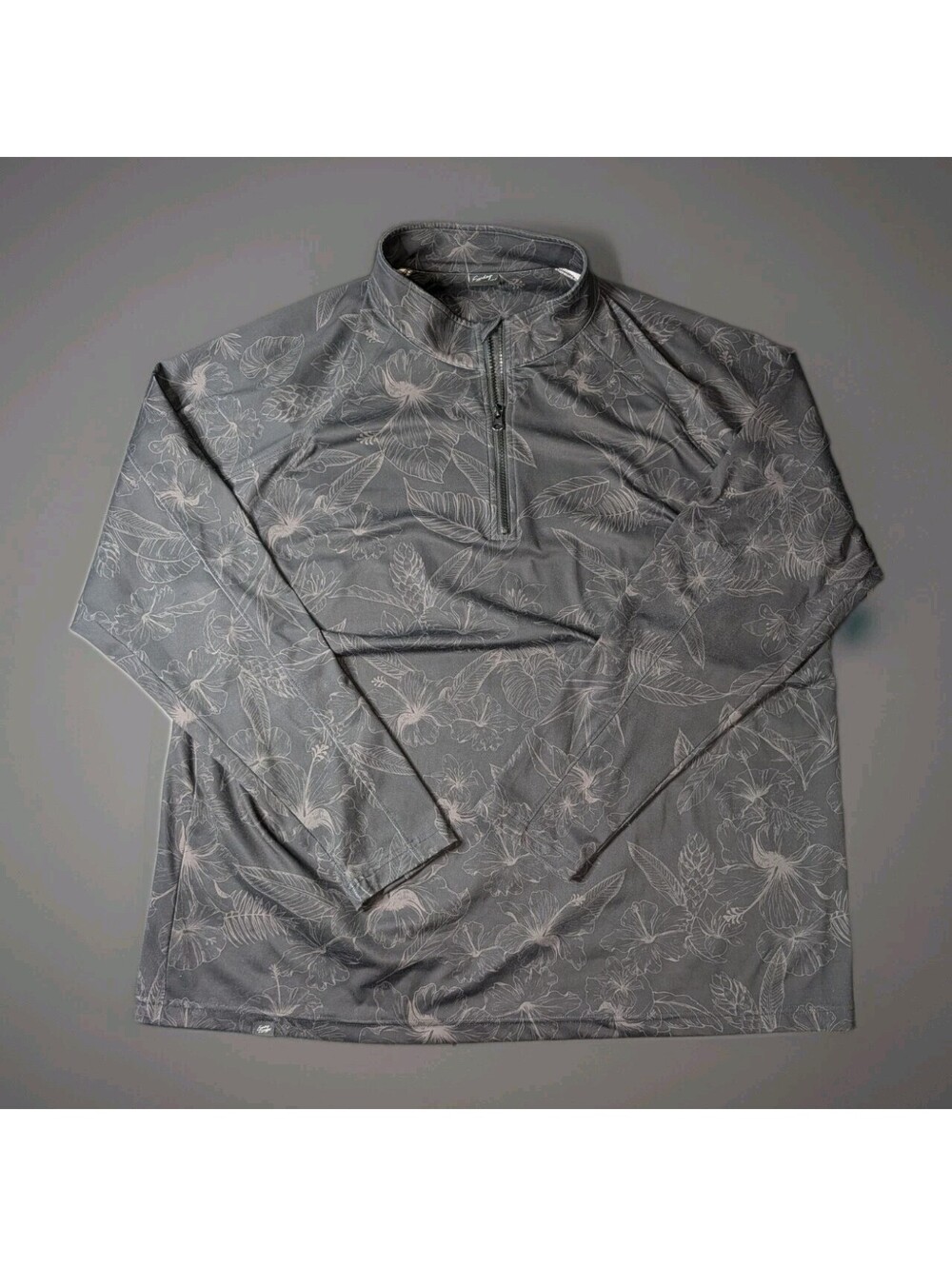 Sunday Swagger Performance Quarter Zip Black Floral 3XL